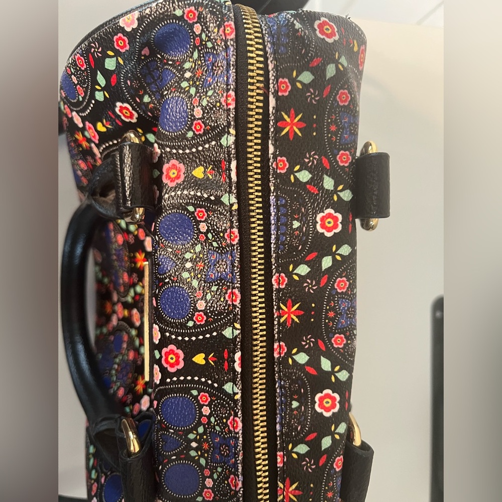 Loungefly Black and Blue Floral Skull Satchel & Wallet Set - Picture 11 of 14